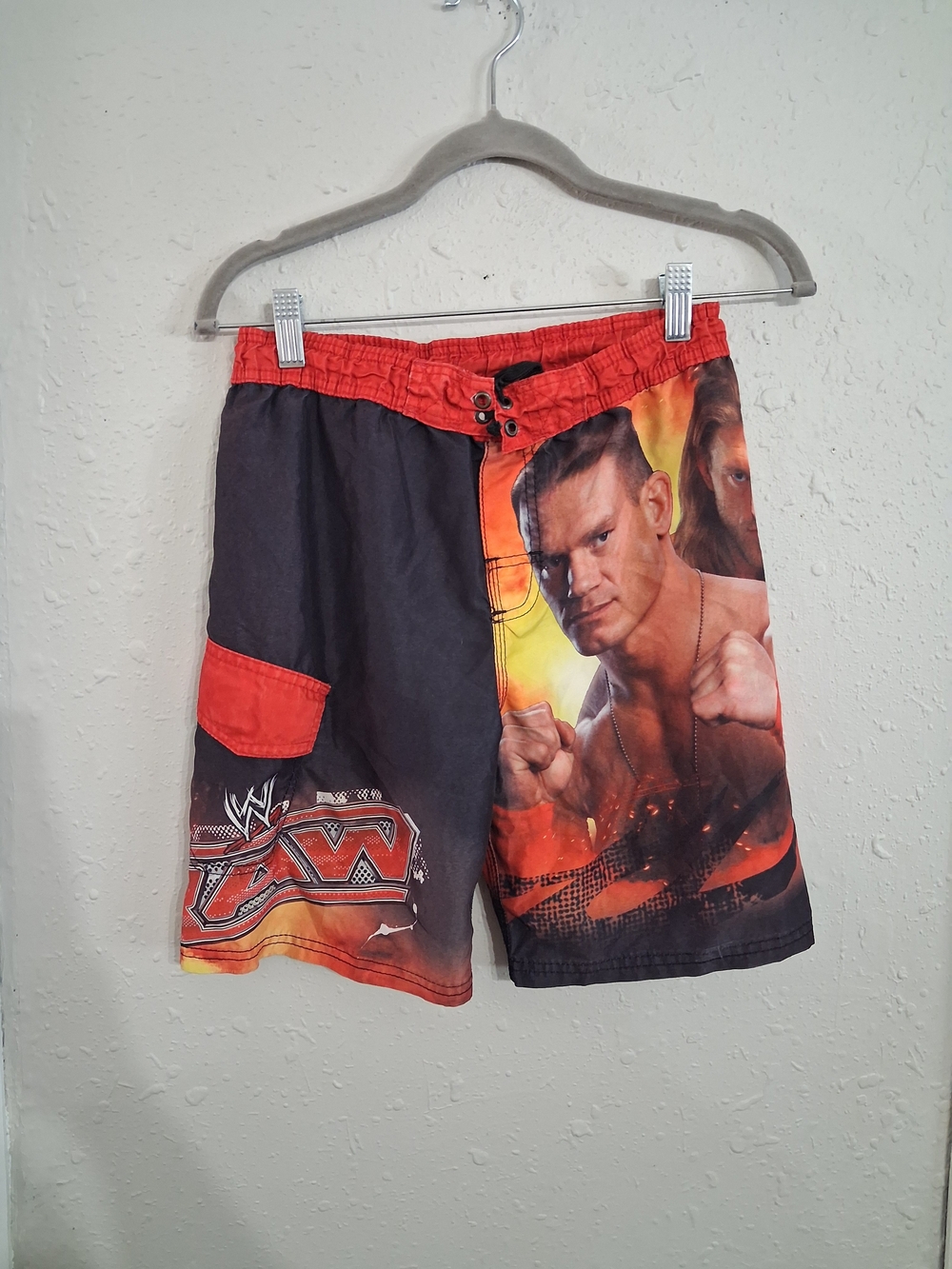 WWE kids boys swim trunks shorts 8 John Cena 2011 wrestling vintage